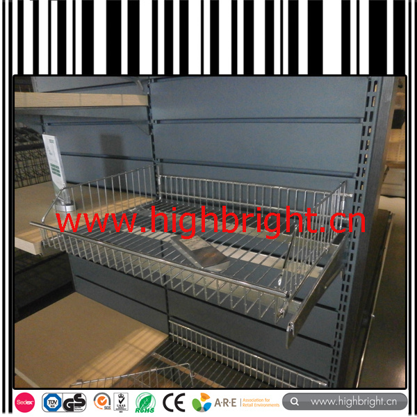 Metal Supermarket Gondolas with Slatted Back Panel