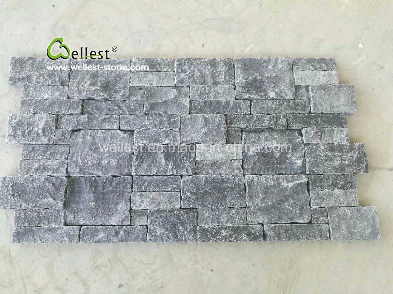 Black Limestone Natural Split and Tumble Exterior Wall Stone and Corner