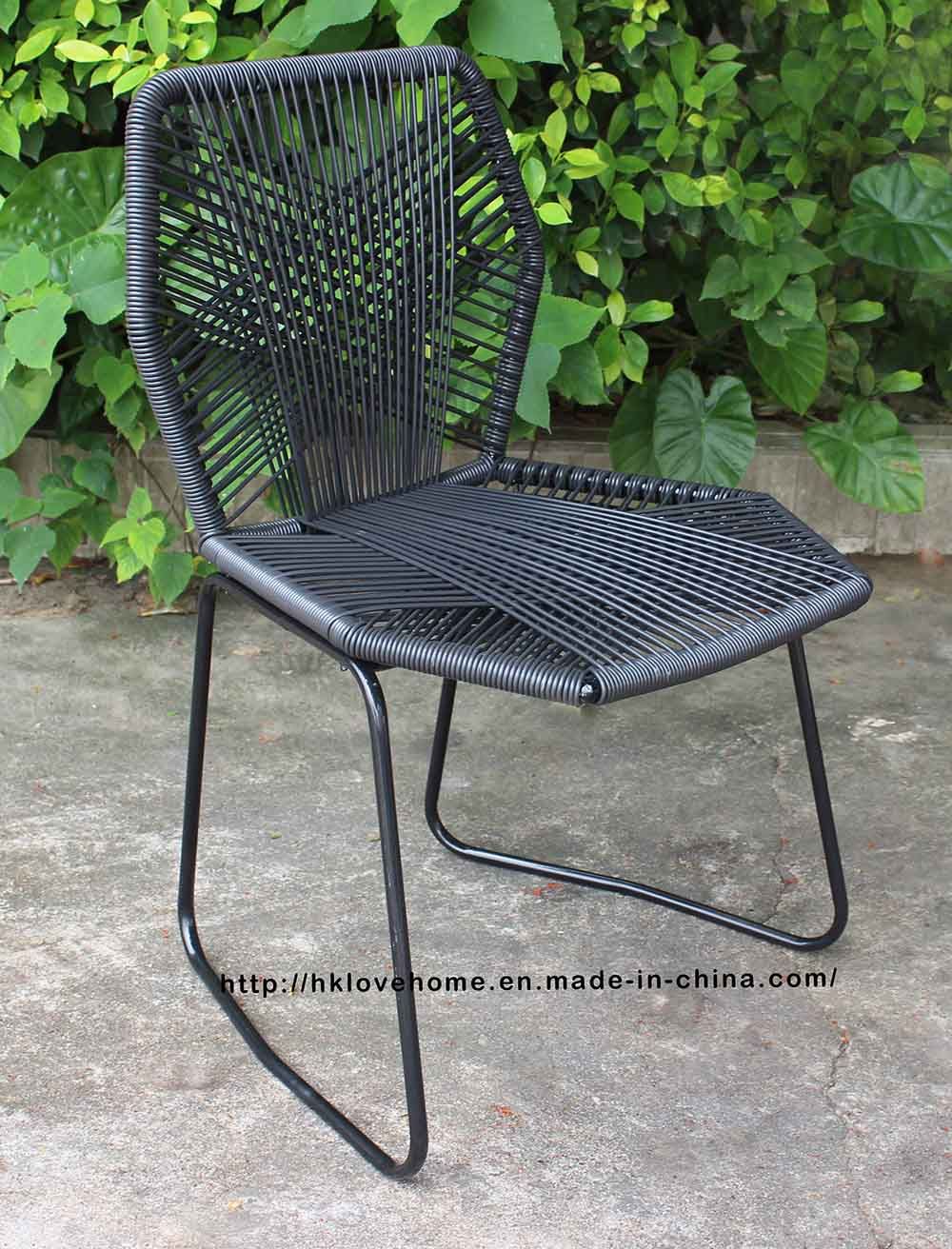 Metal Morden Outdoor Leisure Dining Rattan Tropicalia Garden Restaurant Chair