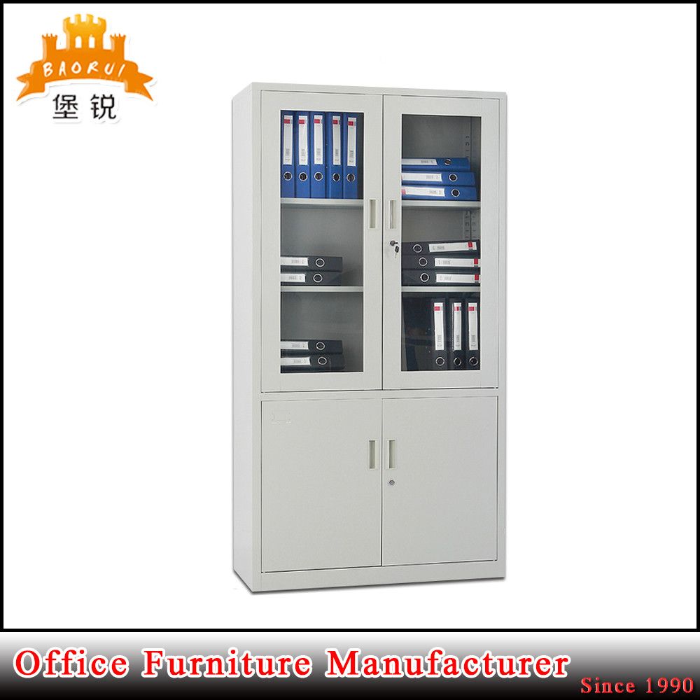 Kd Half Glass Door Metal Furniture Large Office Wall File Documents Cabinet for Dubai Kuwait Saudi Europe Market
