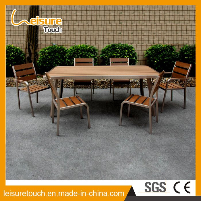 Powder Spraying Dining Garden Furniture Aluminum Polywood Outdoor Chair Restaurant Table Set