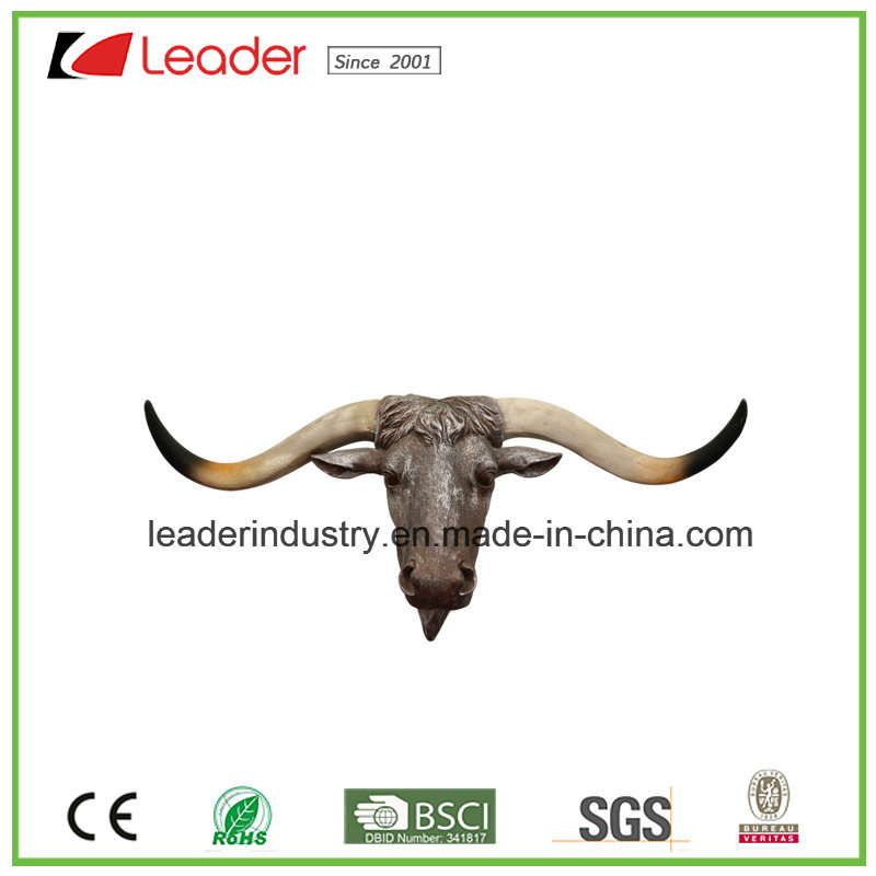 Hot-Sale Decorative Polyresin Bull Head Figurine Wall Decor for Home and Patio Decoration
