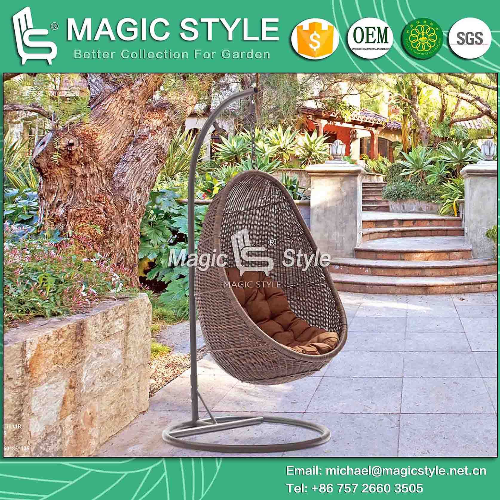 Outdoor Wicker Swing Chair Classical Rattan Hammock (Magic style)