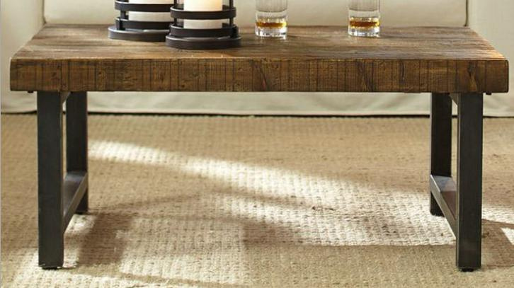 Chinese Wood Coffee Table with Metal Leg M016