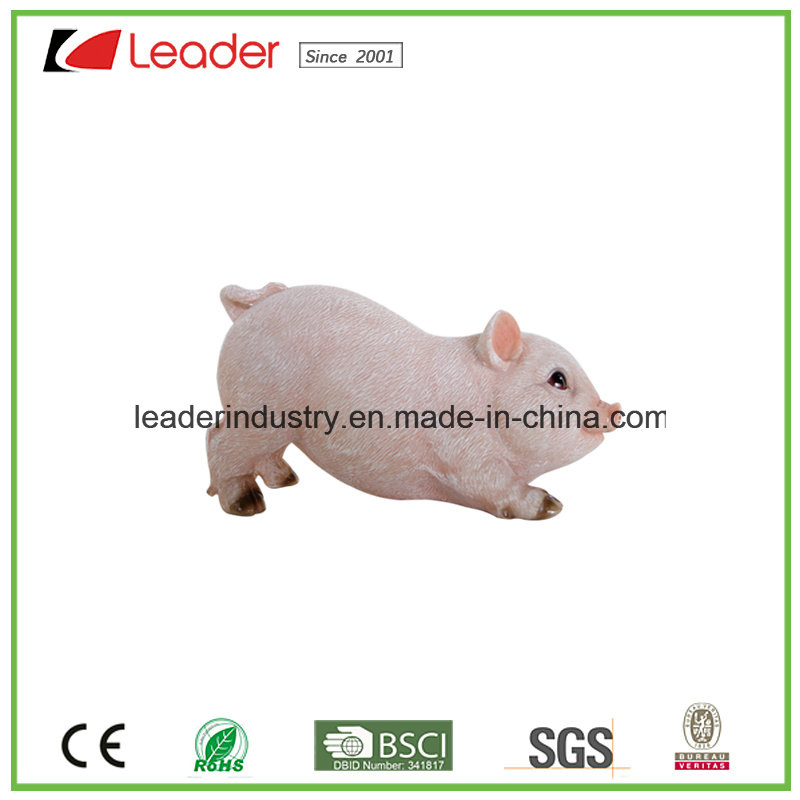 Polyresin Decorative Lifelike Pig Statue for Garden Decoration