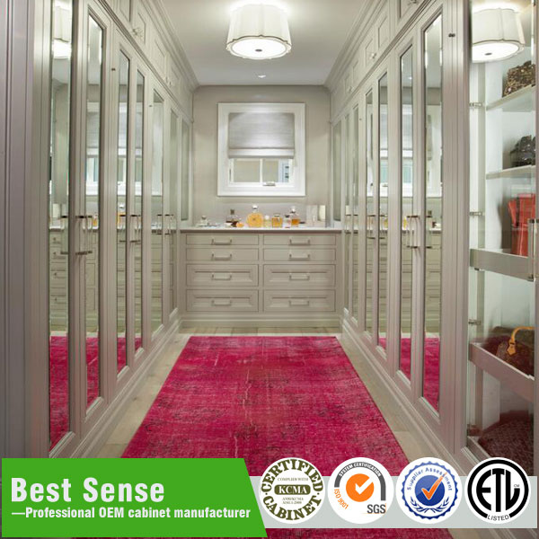 L Shape Plywood Veneer Bedroom Wardrobe Closet