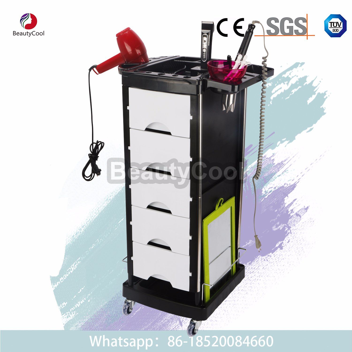 Beauty Design for Salon Equipment Trolley in Big Storage