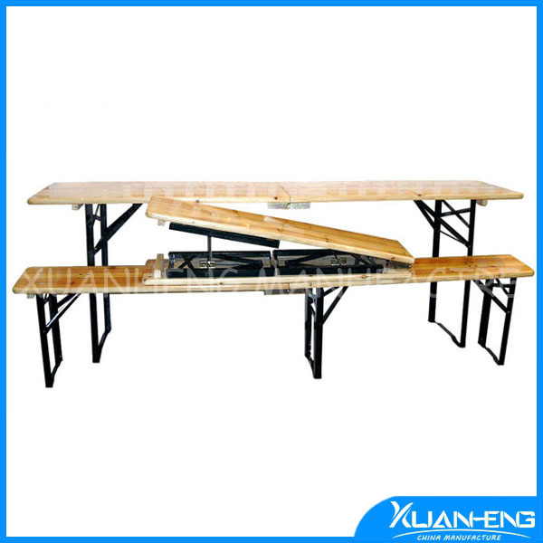 Foldable Fir Wood Beer Table