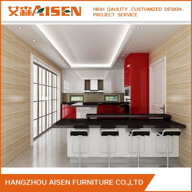 10-Year Experience Glossy Lacquer Kitchen Cabinet From China