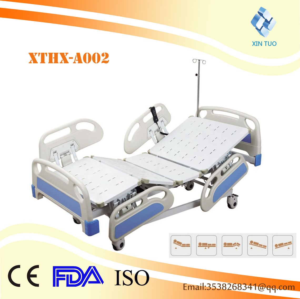 Superior Quality Luxury Five Funcion Electric Hospital Bed