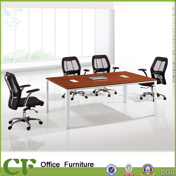 China Manufacturer Wooden Furniture Metal Frame Meeting Table