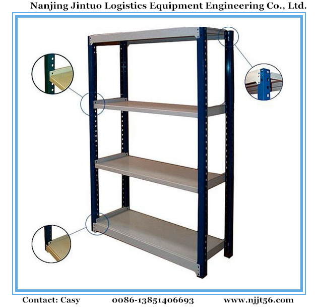 Warehouse Storage Light Duty Rack, Slotted Angle Shelf