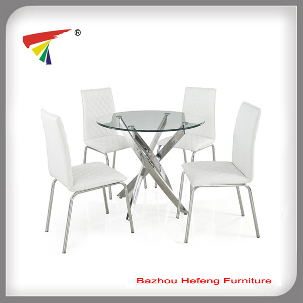 New Style Cheap Outdoor Kitchen Glass Dining Table Set (DT074)