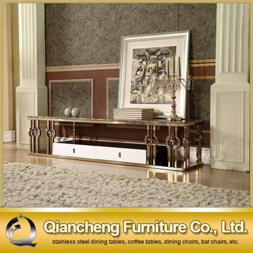 Rose Gold Modern Stainless Steel TV Stand