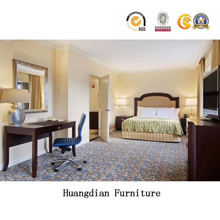Customized Simple Practical Wooden Apartment Bedroom Furniture Hotel Room Furniture (HD1305)