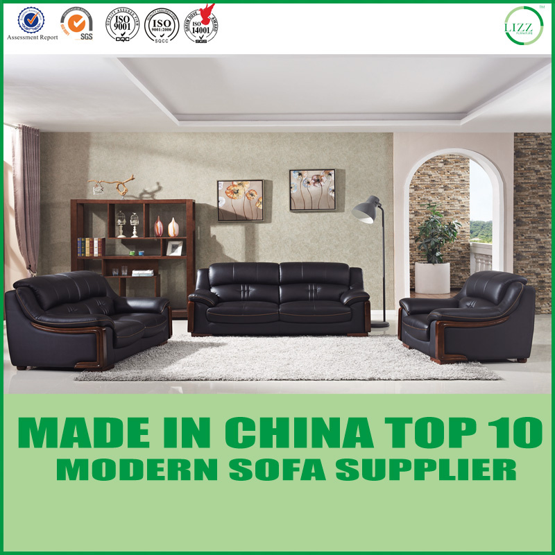 Modern Office Furniture Wooden Leather Loveseat Sofa 1+2+3