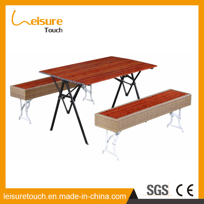 Restaurant Polywood Rattan Dining Table and Chair Modern Hotel Outdoor Garden Patio Furniture