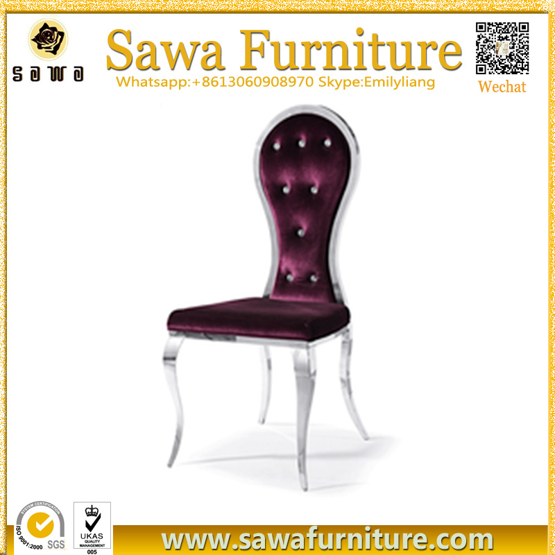 Modern Stainless Steel High Back Dining Chair
