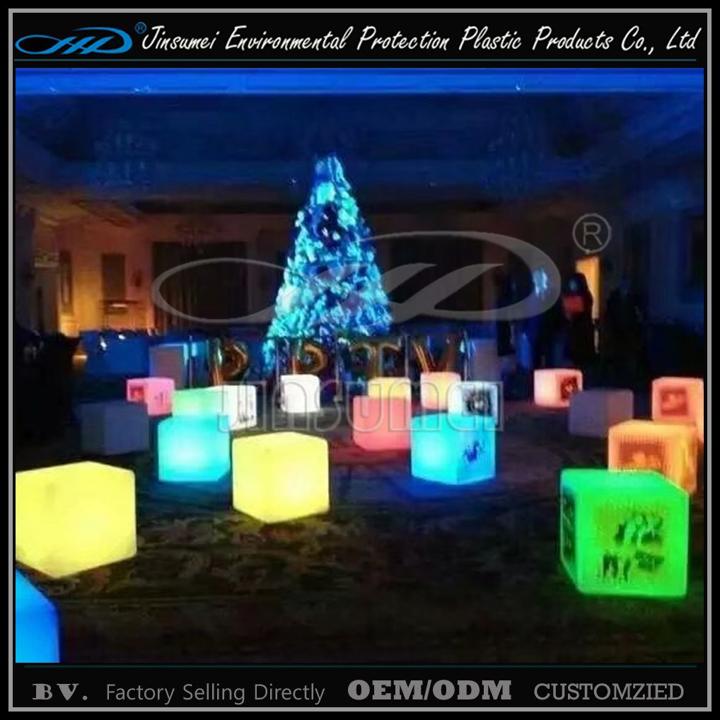 LED Lighting Furniture Cube Stool for Bar Decor