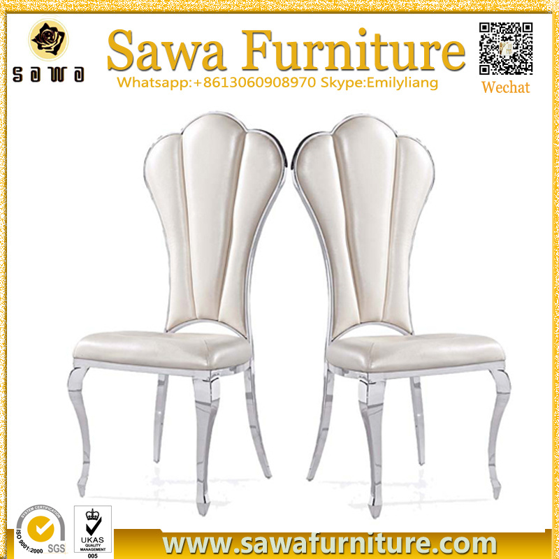New Design Modern Golden Stainless Steel Frame PU Dining Chair