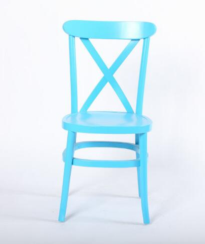 Blue Oak Wood Crossback Chair for Wedding and Event