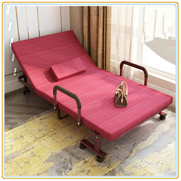Removable Folding Extra Bed for Hotel with Red Mattress