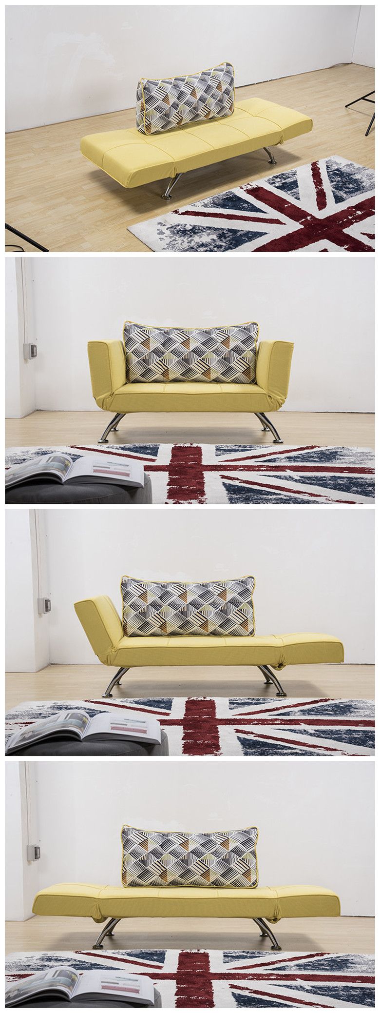 3 Folded Fabric Sofa Bed for Small Unit