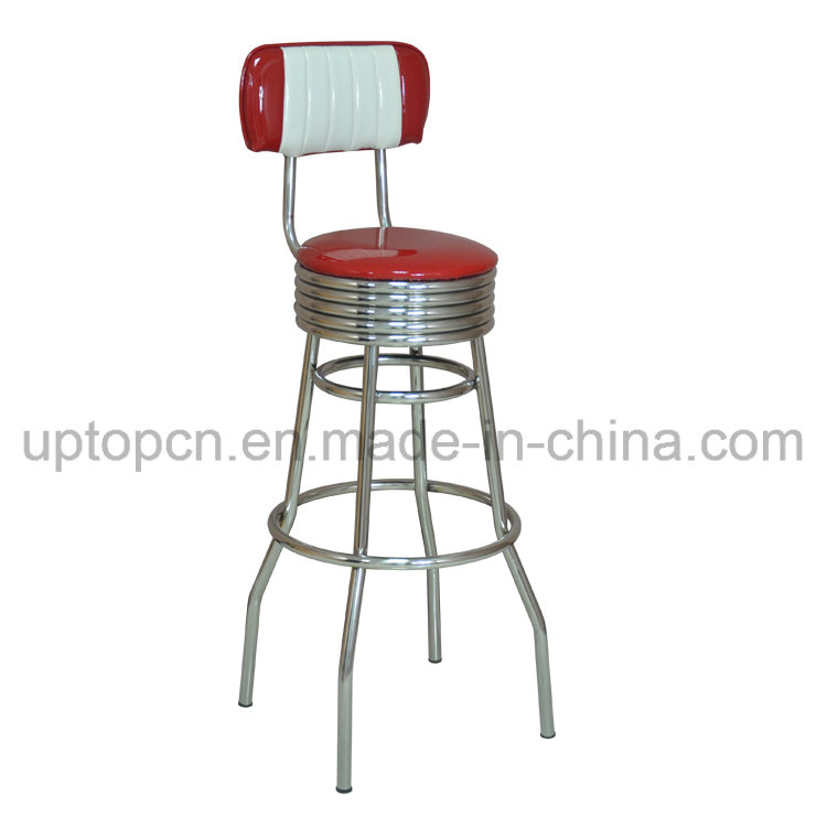 Wholesale High Round Bar Stool with Double Color Upholstery (SP-HBC256)
