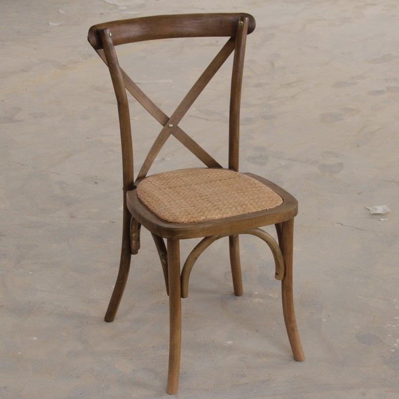 Antique Wood Cross Wedding Hall Chair