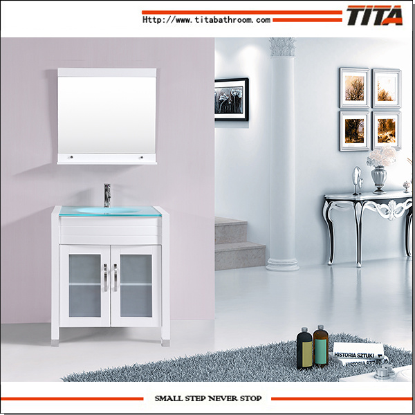 Antique Style Glass Top Bathroom Vanity T9120-30W/36W