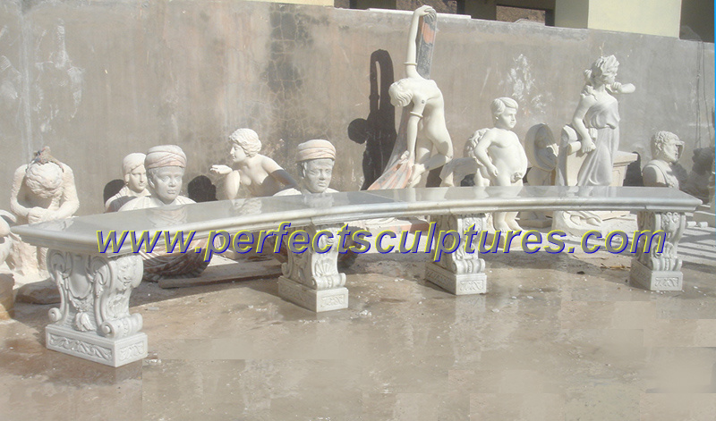 Antique Stone Marble Garden Bench for Park Decoration (QTC037)