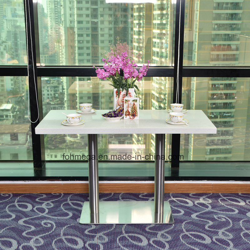 Customized Restaurant Dining Table with Wood and Stone Material