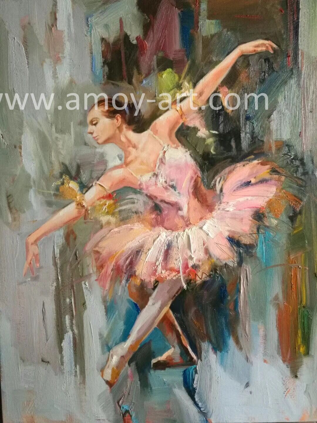 Impressive Ballet Dancer Handmade Oil Paintings for Wall Decor