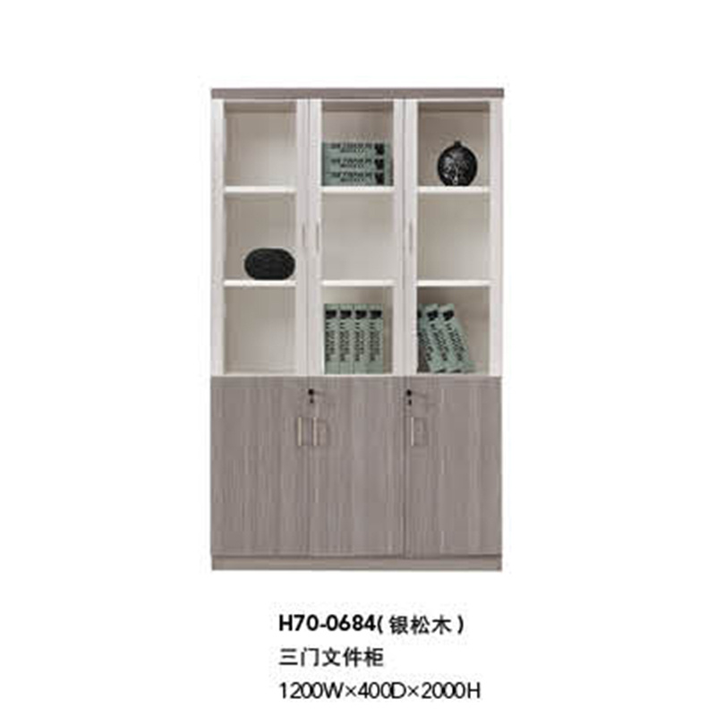 Wooden Office Furniture Filing Cabinet with Glass Doors (H70-0684)