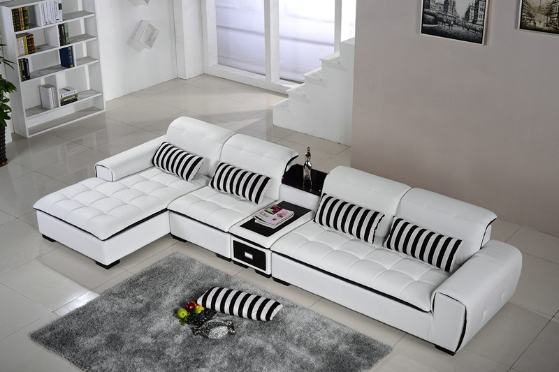 UK White Corner Leather Sofa
