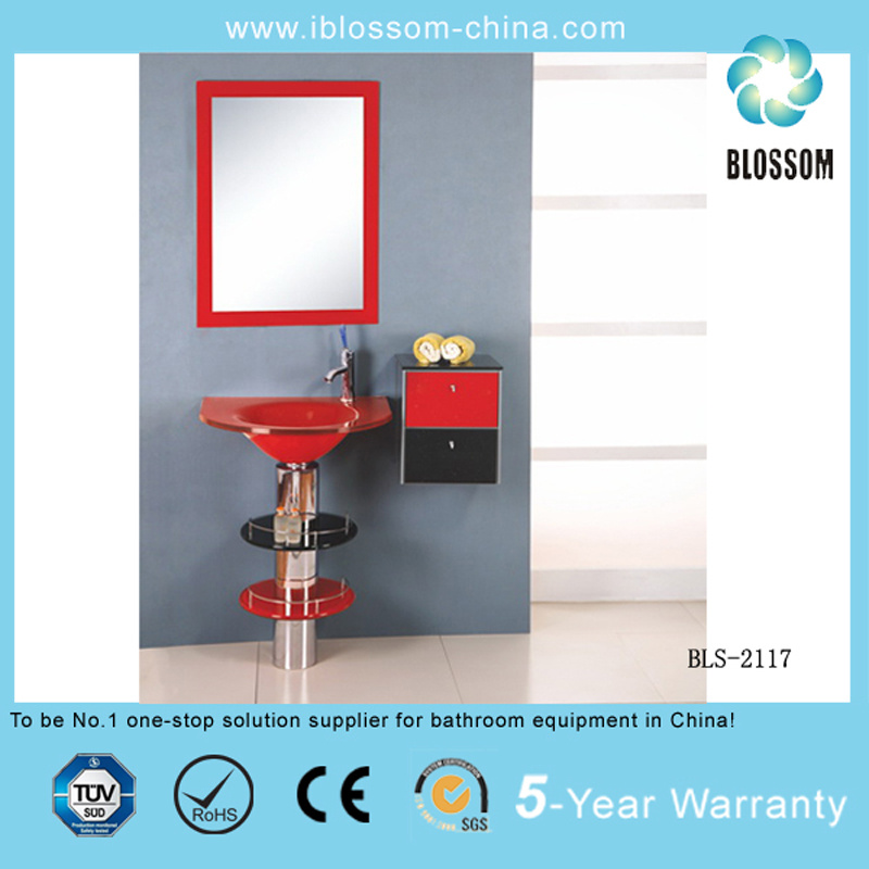 Water Transfer Tempered Glass Basin/Glass Washing Basin (BLS-2117)
