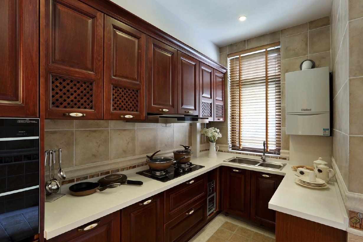 Customized Brown Solid Wood Kitchen Cabinet Home Furniture Yb1706114