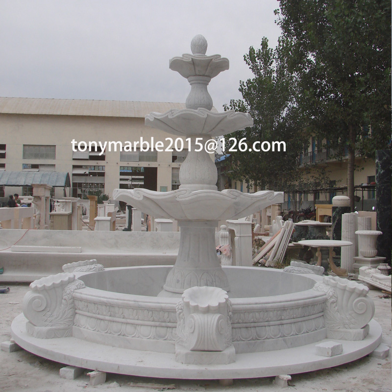 White Marble Stone Sculpture Fountain for Garden Decoration (SY-F038)