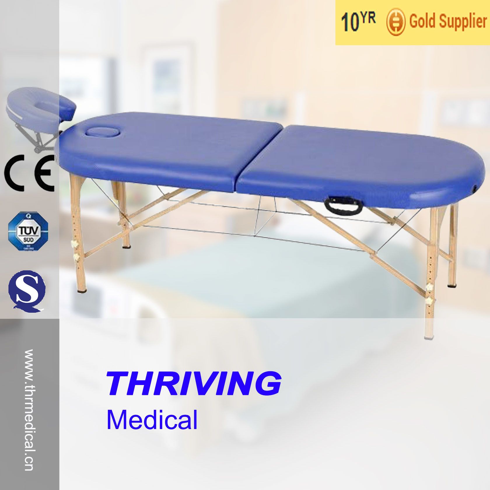 High Quality Beech Wooden Portable Massage Table (THR-WT002F)