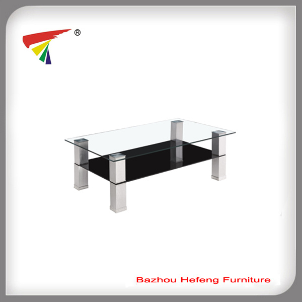 Aluminum Tube Hot Sale Glass Coffee Table (CT081)