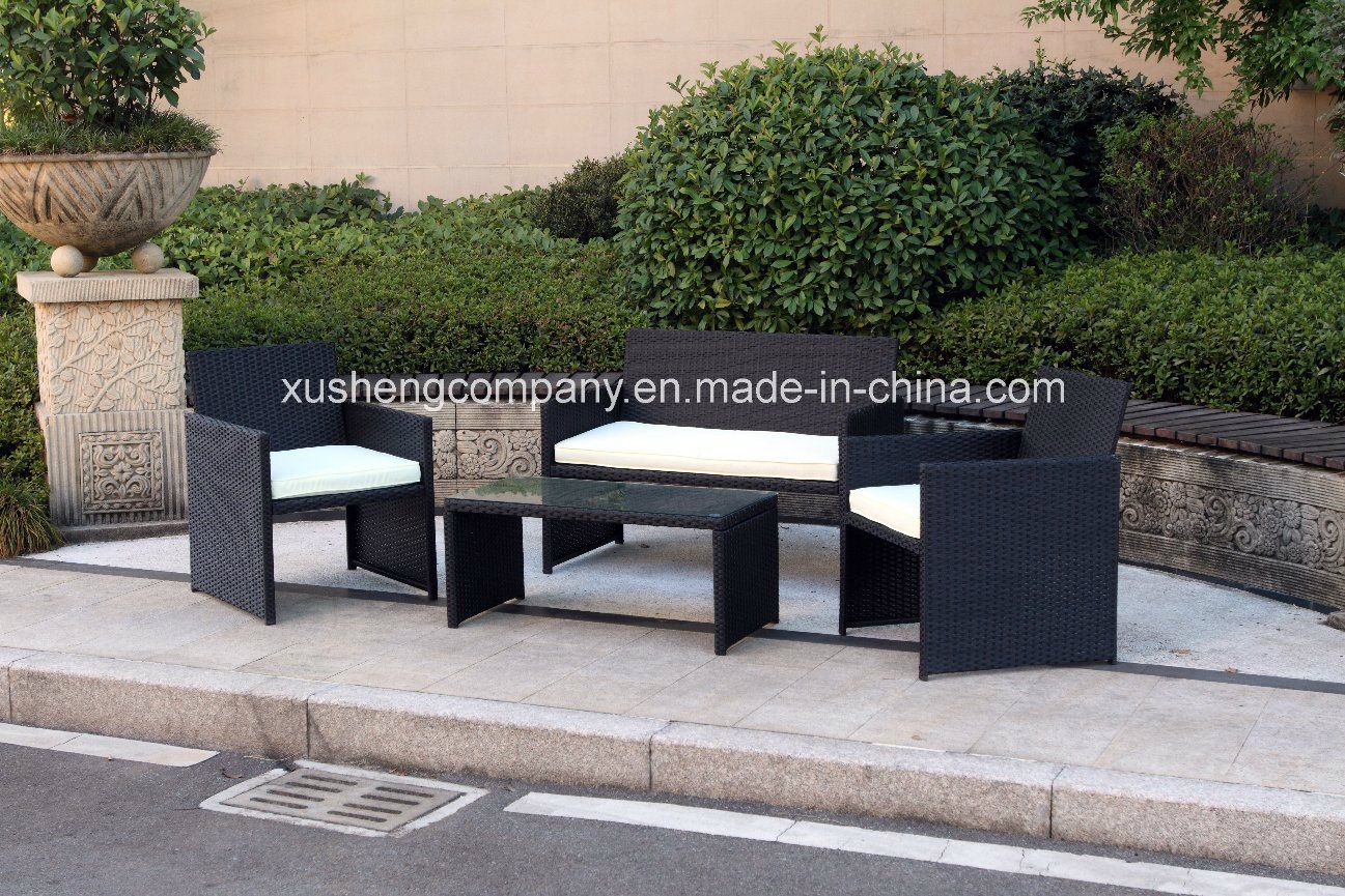Outdoor Rattan Set for Garden with Three Chairs