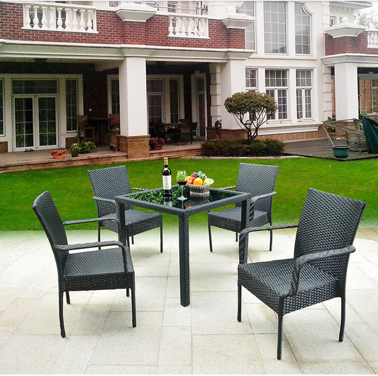 Cheap Outdoor Garden PE Outdoor Rattan Garden Coffee Shop Tables and Chairs (Z346)