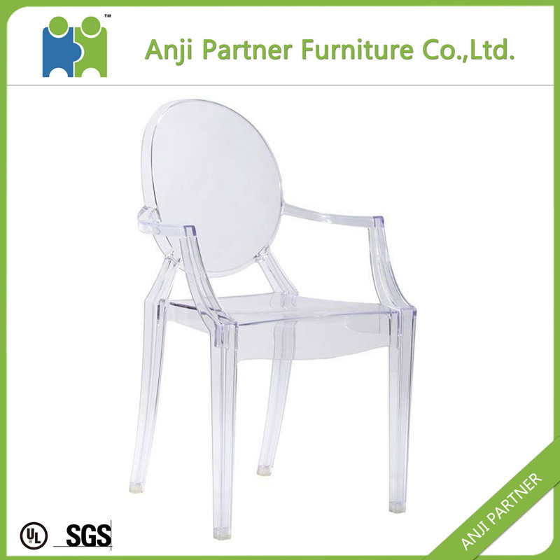 Dark Black Connected Polycarbonate Plastic Dining Chair (Melor)