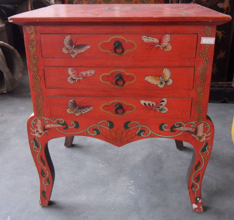 Antique Furniture Chinese Painted Side Cabinet Lwb670