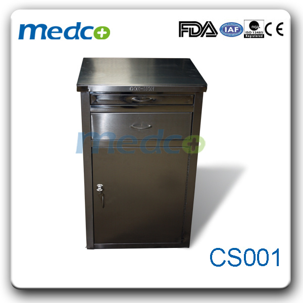 Medical Furniture Stainless Steel Hospital Bedside Cabinet Table