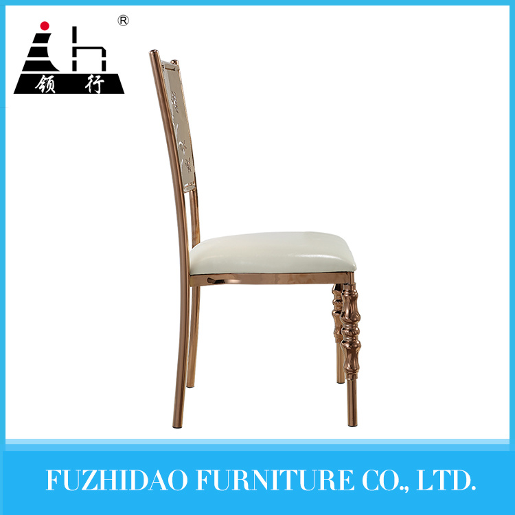 Gold Stainless Steel PU Leather Wedding Bride and Groom Chairs