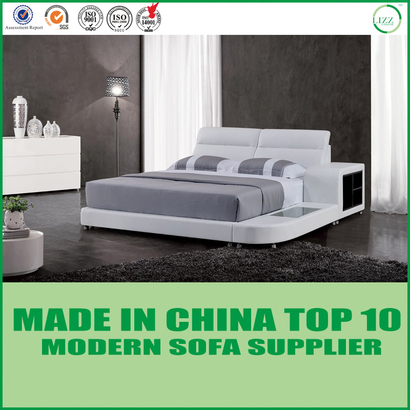 New Arrival Bedroom Set Bedroom Furniture Grey Leather Bed