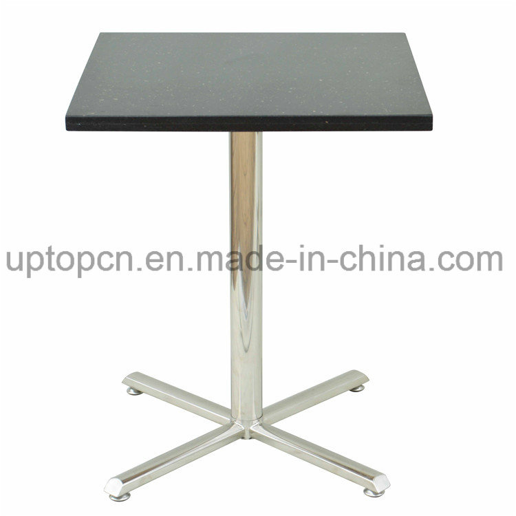 Black Galaxy Marble Restaurant Furniture Table with Cast Iron Leg (SP-RT132)