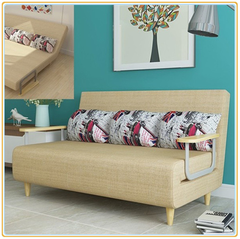 Living Room Furniture Folding Futon Sofa Bed with Metal Frame
