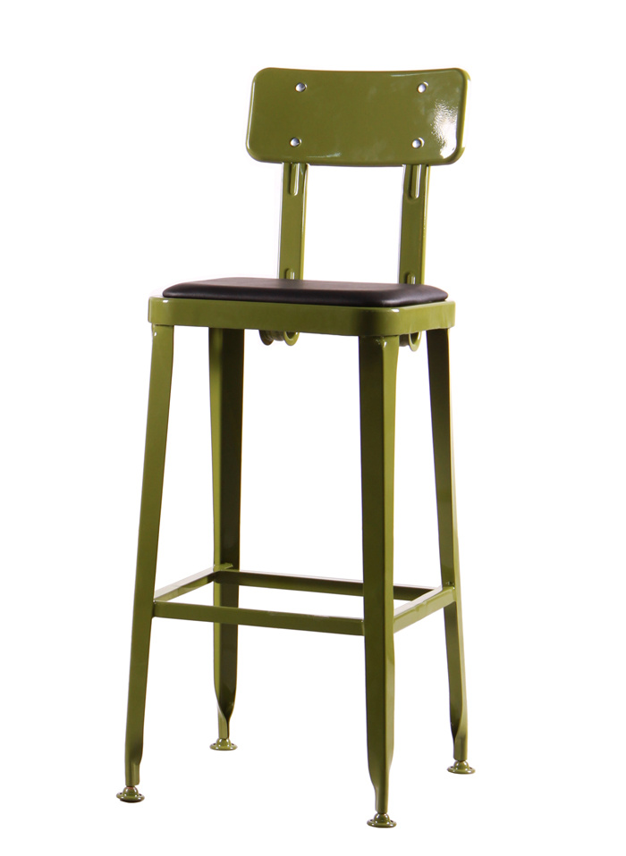 Modern Metal Restaurant Lyon Industrial Bar Chairs